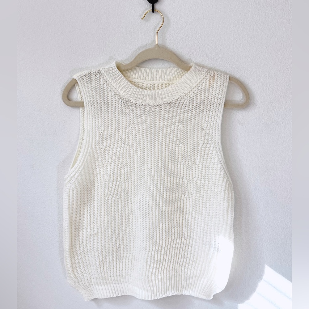 White knit blouse